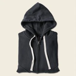 Non Stock 17.5 Oz Terry Cloth Zip-Up Hoodie - Black TOPS