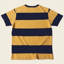 Non Stock Michigan Yellow & Navy Wide Stripe T-Shirt TOPS