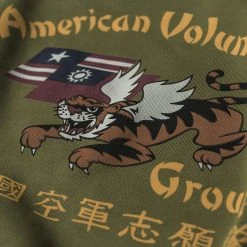 Non Stock Flying Tigers Military Print Sweatshirt - Olive 24 Non Stock Flying Tigers Military Print Sweatshirt - Olive