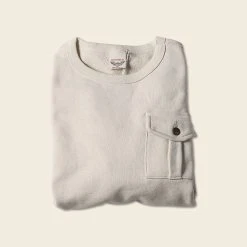 Non Stock 17.5 Oz Terry Cloth Military Pocket Sweatshirt - Apricot TOPS