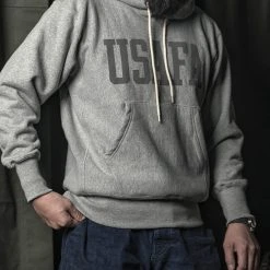 Non Stock TOPS 1970s USAFA 18 Oz Reverse Weave Hoodie - Gray