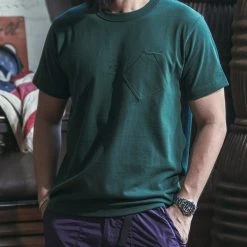 Bronson TOPS 1930s Slanted Pocket Tubular T-Shirt - Green 11 Bronson TOPS 1930s Slanted Pocket Tubular T-Shirt - Green