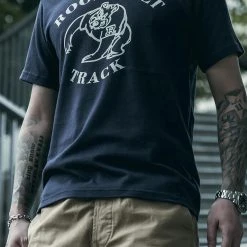 Non Stock Vintage Roosevelt Track Print Short Sleeve T-Shirt TOPS