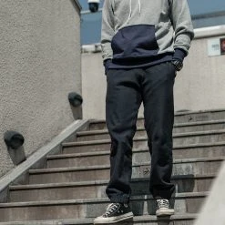 Non Stock 17.5 Oz Terry Cloth Two-Tone Hoodie - Gray/Navy NEW ARRIVALS