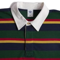 Non Stock Classic Fit Striped Jersey Rugby Shirt - Green Ivy Stripe TOPS 18 Non Stock Classic Fit Striped Jersey Rugby Shirt - Green Ivy Stripe TOPS