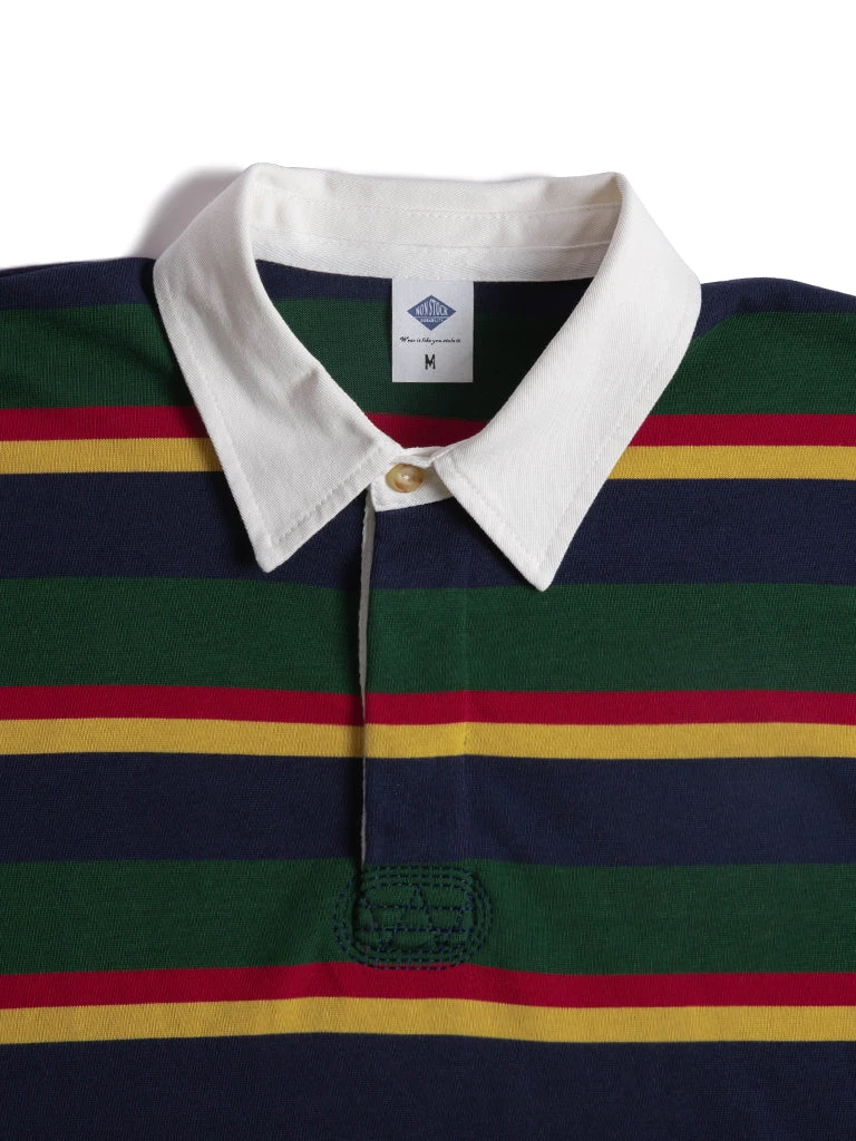 Non Stock Classic Fit Striped Jersey Rugby Shirt - Green Ivy Stripe TOPS 6 Non Stock Classic Fit Striped Jersey Rugby Shirt - Green Ivy Stripe TOPS