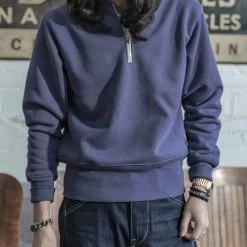 Non Stock 20.5 Oz Racing Half-Zip Sweatshirt - Bluish Violet TOPS 15 Non Stock 20.5 Oz Racing Half-Zip Sweatshirt - Bluish Violet TOPS