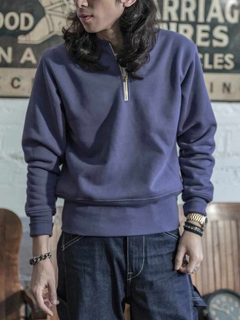 Non Stock 20.5 Oz Racing Half-Zip Sweatshirt - Bluish Violet TOPS 3 Non Stock 20.5 Oz Racing Half-Zip Sweatshirt - Bluish Violet TOPS