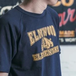 Non Stock Vintage Elmwood Elementary Print Raglan Sleeve T-Shirt TOPS