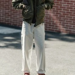Bronson NEW ARRIVALS Lot 952 HBT Striped Mechanic Pants - White