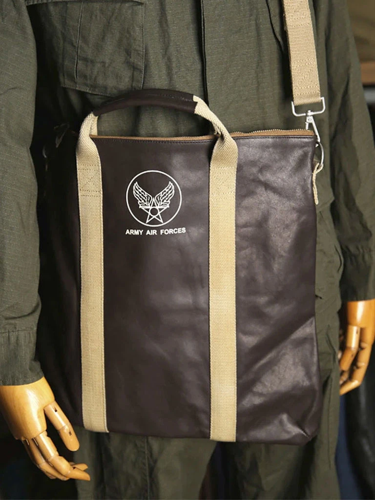 Non Stock ACCESSORIES USAAF Leather Flight Pilot Helmet Bag 3 Non Stock ACCESSORIES USAAF Leather Flight Pilot Helmet Bag