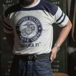 Bronson 1970s USMC Semper Fi Print Athletic T-Shirt NEW ARRIVALS