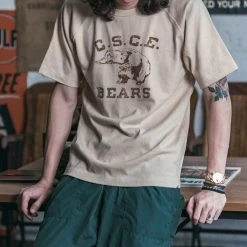 Non Stock Vintage C.S.C.E. Bears Print Raglan Sleeve T-Shirt TOPS
