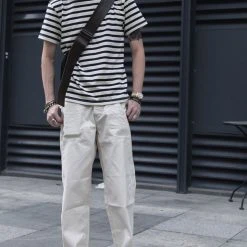 Bronson Breton Stripe T-Shirt - White/Navy