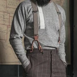 Bronson 14 Oz Side Closing Henley T-Shirt - Gray