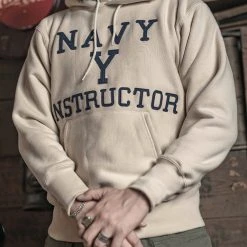 Bronson 21 Oz Navy Yard Instructor Reverse Weave Hoodie - Apricot