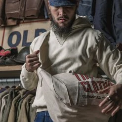 Bronson 21 Oz Military Academy Reverse Weave Hoodie - White TOPS