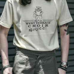 Non Stock Vintage West Terrace Choir Print Short Sleeve T-Shirt