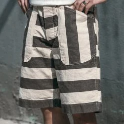 Non Stock 11.5 Oz Heavyweight Wide Striped Prisoner Shorts