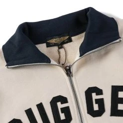 Bronson Motorcycle Turtle Zip Jersey Overweight Sweater - White TOPS