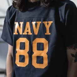 Bronson US Naval Football T-Shirt - Navy TOPS