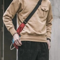 Non Stock TOPS 17.5 Oz Terry Cloth Military Pocket Sweatshirt - Khaki