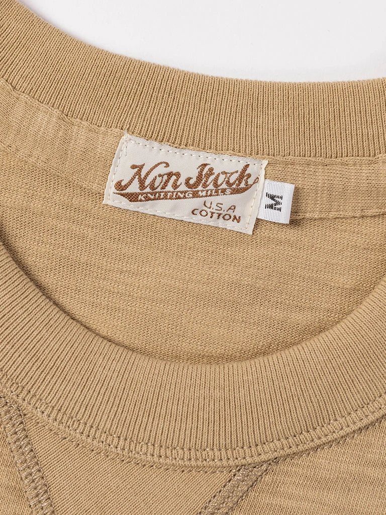 Non Stock TOPS 10.5 Oz US Cotton Tubular Gusset T-Shirt - Sand 11 Non Stock TOPS 10.5 Oz US Cotton Tubular Gusset T-Shirt - Sand