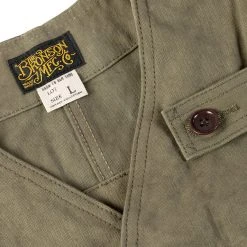 Bronson 1930s Heavyweight Canvas Game Pocket Hunting Vest - Olive