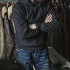 Bronson TOPS 21 Oz Military Academy Reverse Weave Hoodie - Black