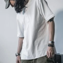 Non Stock 9.8 Oz Cotton Pique Baseball T-Shirt - White