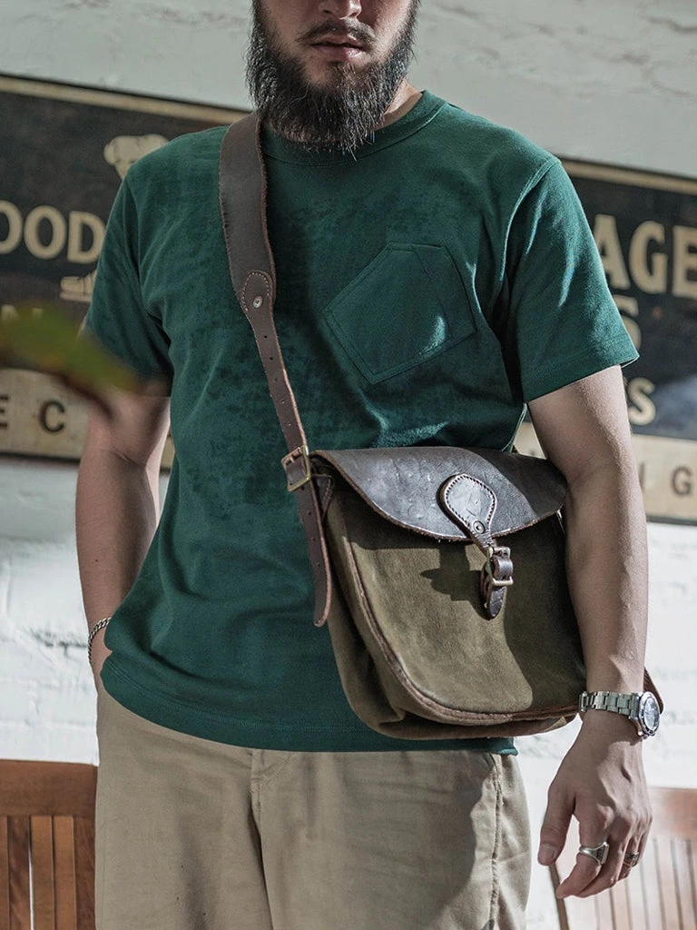 Bronson TOPS 1930s Slanted Pocket Tubular T-Shirt - Green 4 Bronson TOPS 1930s Slanted Pocket Tubular T-Shirt - Green