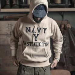 Bronson 21 Oz Navy Yard Instructor Reverse Weave Hoodie - Apricot