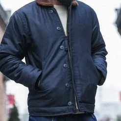 Bronson OUTERWEAR 1943 US Navy 1st Type N-1 Woolen Deck Jacket - Navy Stencil