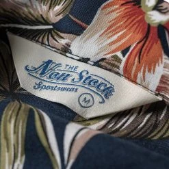 Non Stock Plants & Flowers Pattern Aloha Shirt - Navy