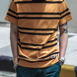 Non Stock 9.8 Oz IVY Style Striped T-Shirt - Yellow/Black