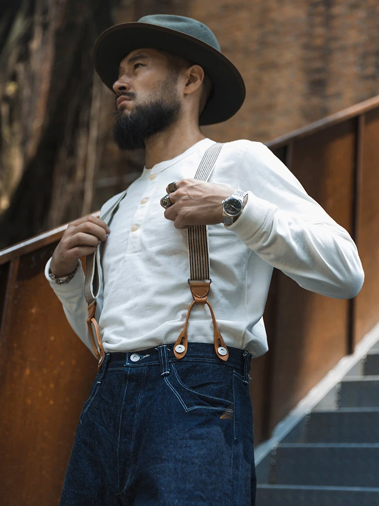 Bronson Vintage Long Sleeve Henley T-Shirt - White 3 Bronson Vintage Long Sleeve Henley T-Shirt - White