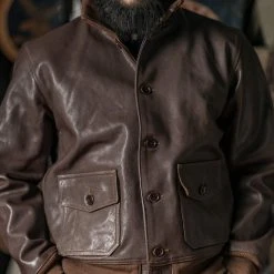 Bronson USAAF Type A-1 Leather Flight Jacket - Light Brown OUTERWEAR