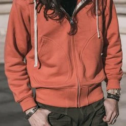 Non Stock TOPS 17.5 Oz Terry Cloth Zip-Up Hoodie - Brick Red