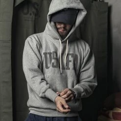 Non Stock TOPS 1970s USAFA 18 Oz Reverse Weave Hoodie - Gray