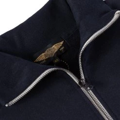 Bronson TOPS Motorcycle Turtle Zip Jersey Overweight Sweater - Black