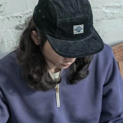 Non Stock 12.5 Oz Corduroy 5 Panel Cap - Black
