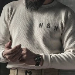 Bronson TOPS US Naval Raschel Knitting Waffle Undershirt