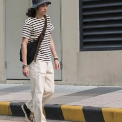 Bronson Breton Stripe T-Shirt - White/Navy