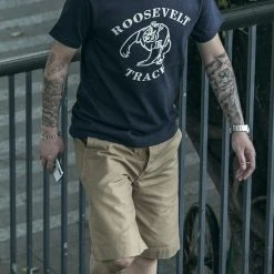 Non Stock Vintage Roosevelt Track Print Short Sleeve T-Shirt TOPS