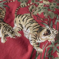 Bronson Lot AS08 Ukiyo-e Tiger & Bambo Pattern Aloha Shirt - Wine Red 17 Bronson Lot AS08 Ukiyo-e Tiger & Bambo Pattern Aloha Shirt - Wine Red