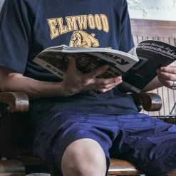 Non Stock Vintage Elmwood Elementary Print Raglan Sleeve T-Shirt TOPS