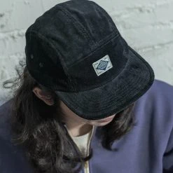 Non Stock 12.5 Oz Corduroy 5 Panel Cap - Black