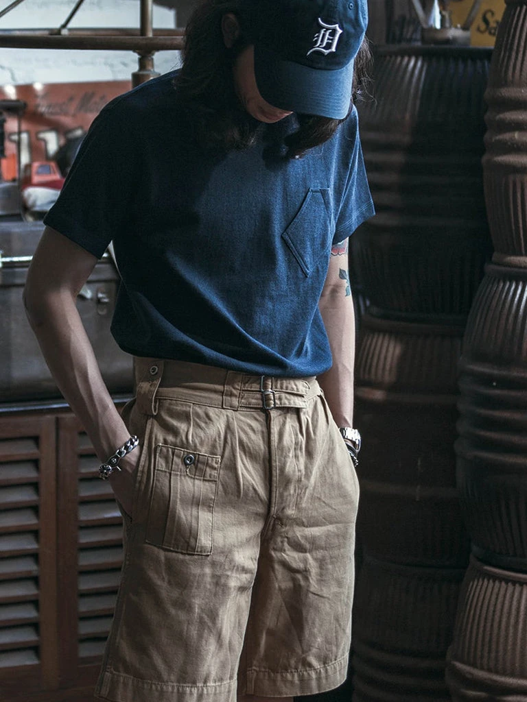 Bronson 1930s Slanted Pocket Tubular T-Shirt - Navy TOPS 5 Bronson 1930s Slanted Pocket Tubular T-Shirt - Navy TOPS