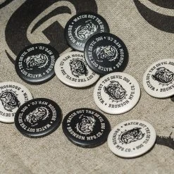 Bronson Vintage Watchdog Pin Button Badge - White 11 Bronson Vintage Watchdog Pin Button Badge - White