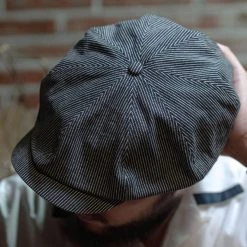 Non Stock Old Time Denim Stripe Newsboy Cap BEST SELLERS
